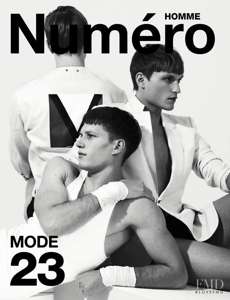 Adrien Brunier, Florian Van Bael, Joachim Clausen featured on the Numéro Homme cover from March 2012