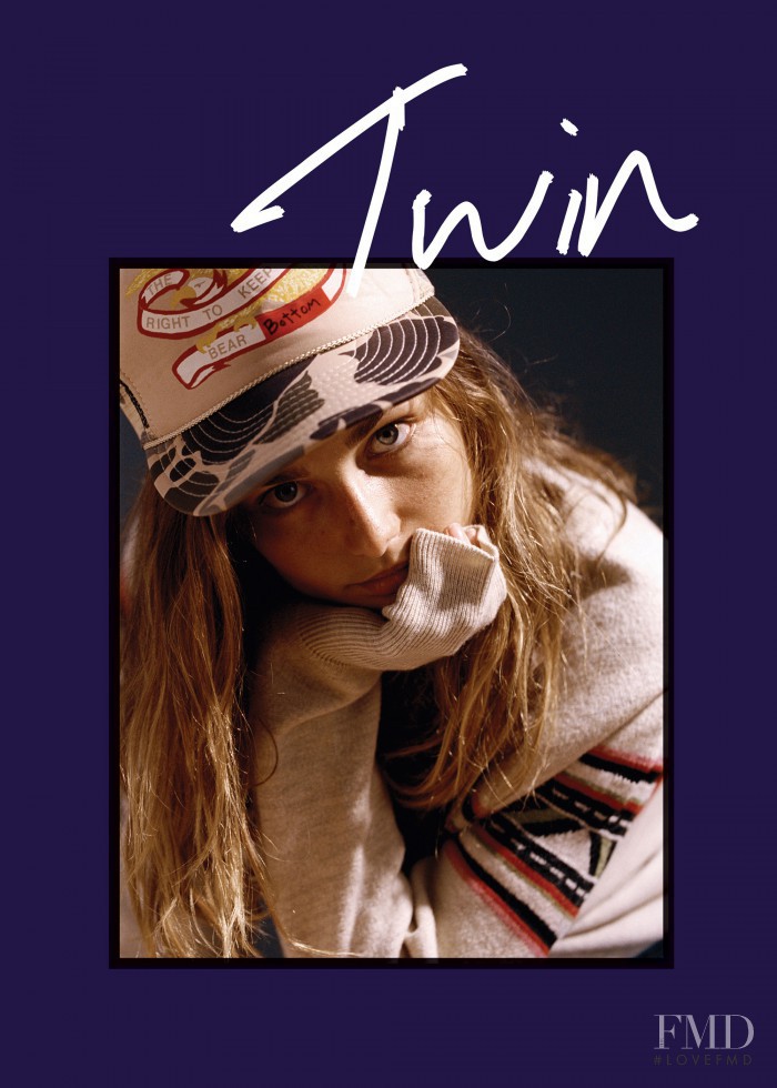 Andreea Diaconu featured on the Twin Magazine cover from February 2016