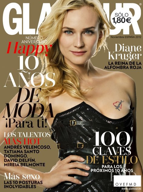 Diane Heidkruger featured on the Glamour Spain cover from November 2012