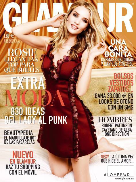 Rosie Huntington-Whiteley featured on the Glamour Spain cover from September 2013