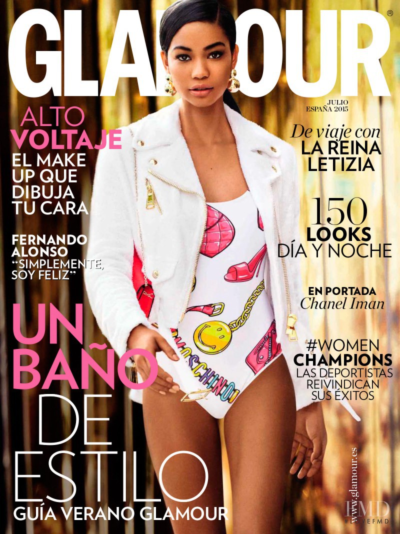 Chanel Iman featured on the Glamour Spain cover from July 2015