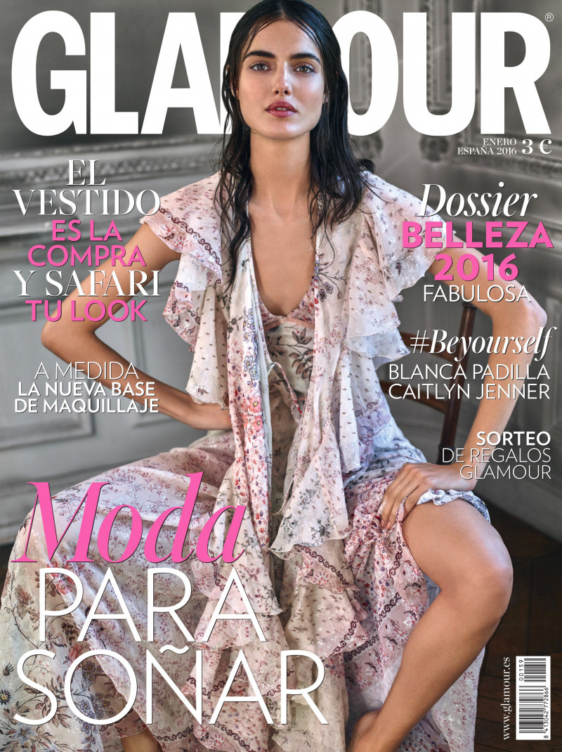 Blanca Padilla featured on the Glamour Spain cover from January 2016