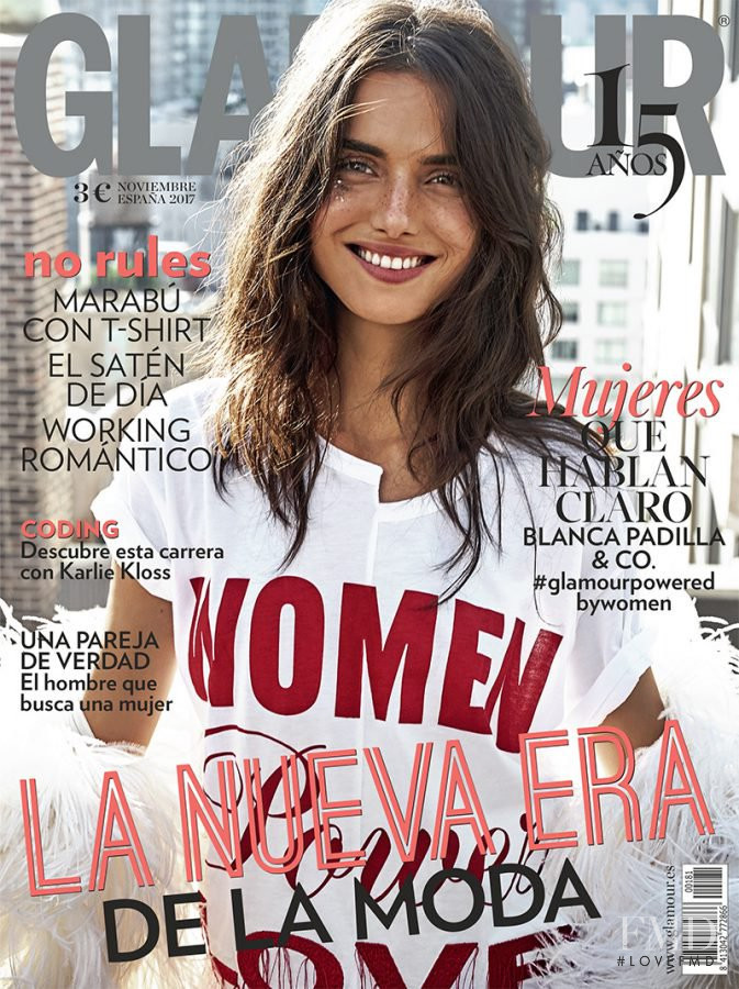 Blanca Padilla featured on the Glamour Spain cover from November 2017