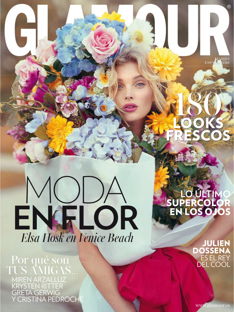 Elsa Hosk featured on the Glamour Spain cover from March 2018