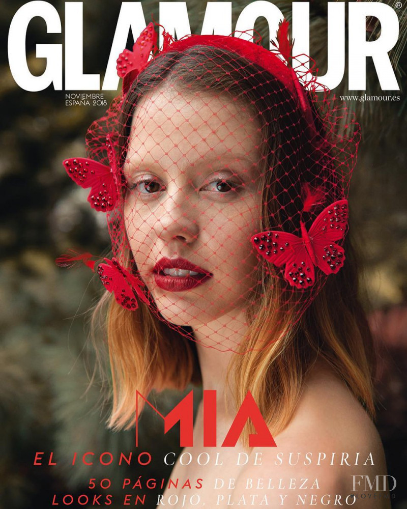 Mia Goth featured on the Glamour Spain cover from November 2018