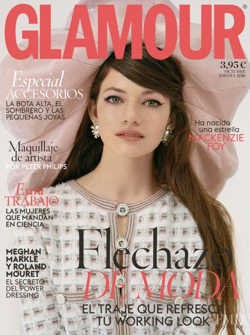 Mackenzie Foy featured on the Glamour Spain cover from October 2018