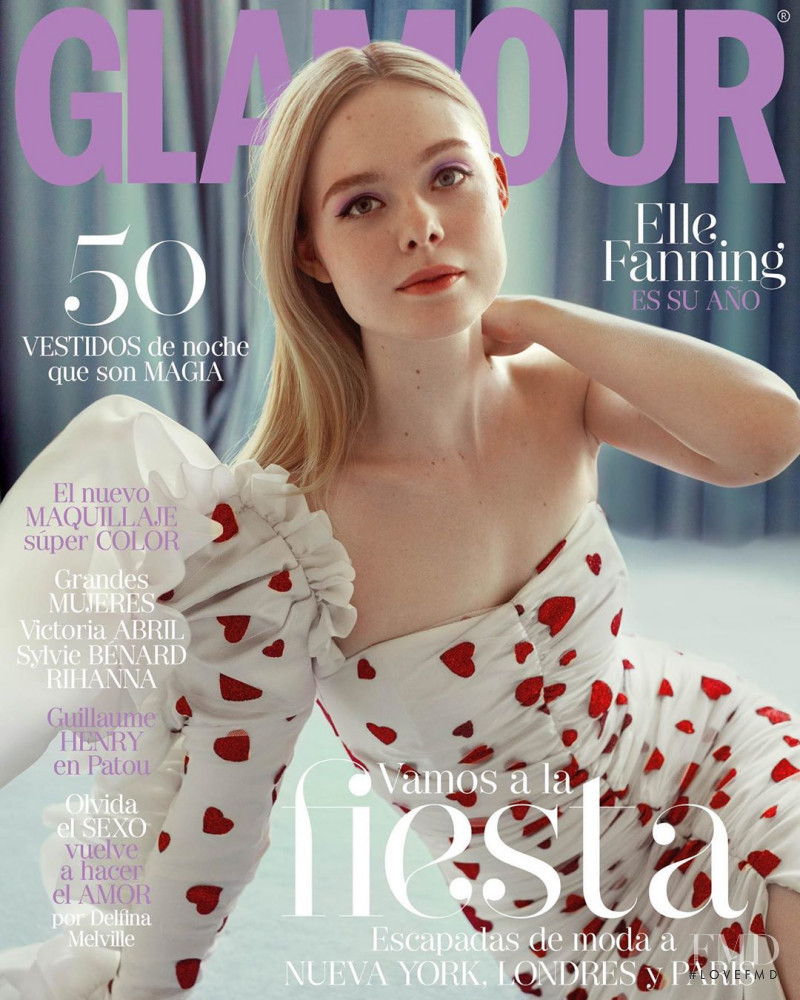 Elle Fanning featured on the Glamour Spain cover from December 2019