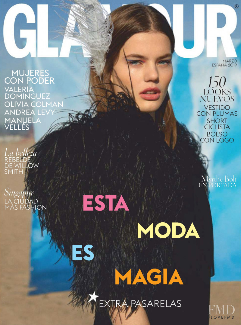 Myrthe Bolt featured on the Glamour Spain cover from March 2019