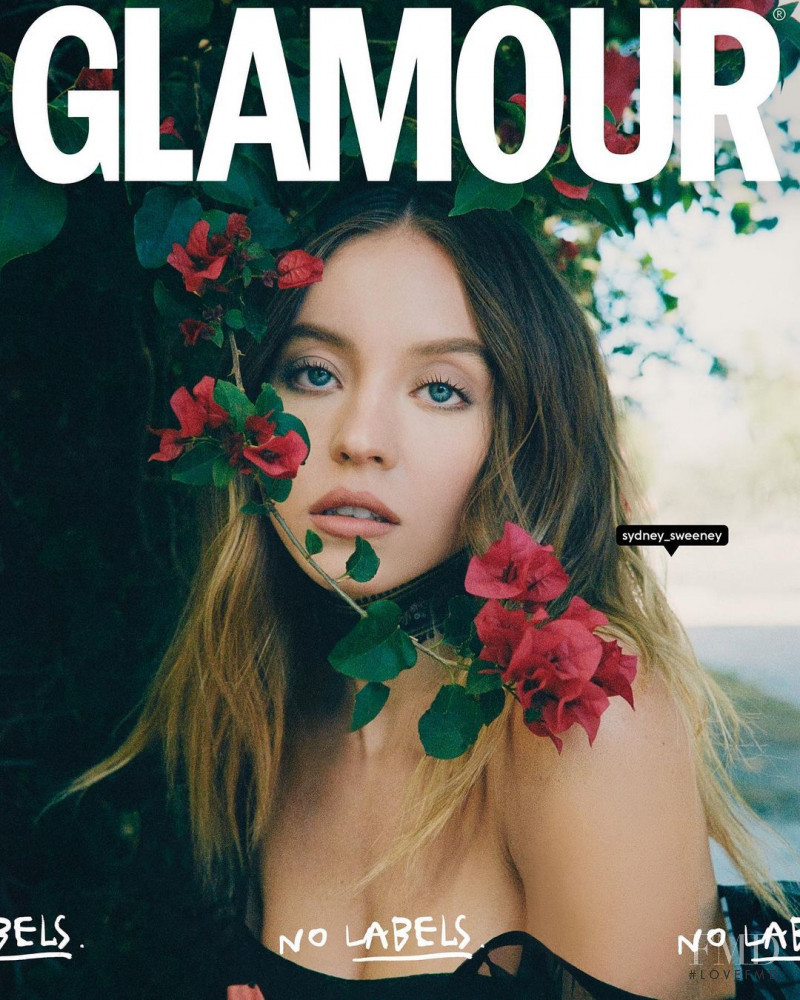 Sydney Sweeney featured on the Glamour Spain cover from April 2021