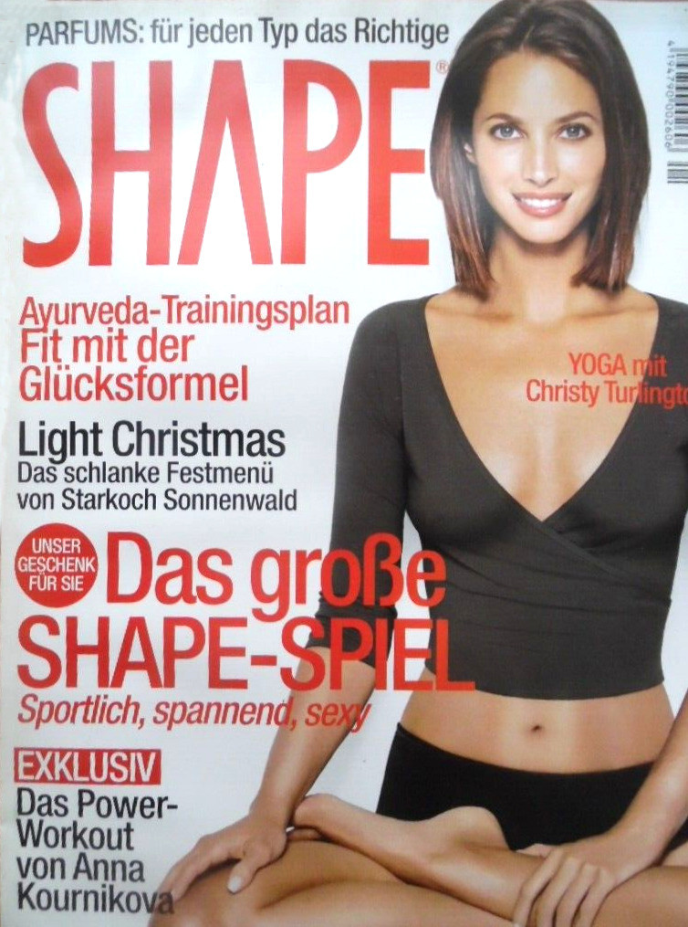 Christy Turlington featured on the Shape Germany cover from February 2003