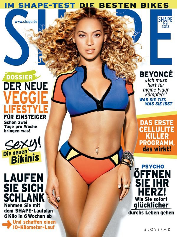 Beyoncé Knowles featured on the Shape Germany cover from May 2013