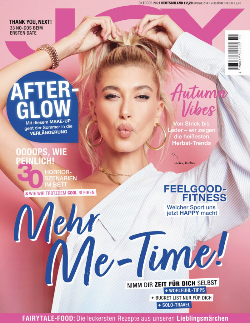 Hailey Baldwin Bieber featured on the JOY Germany cover from October 2021