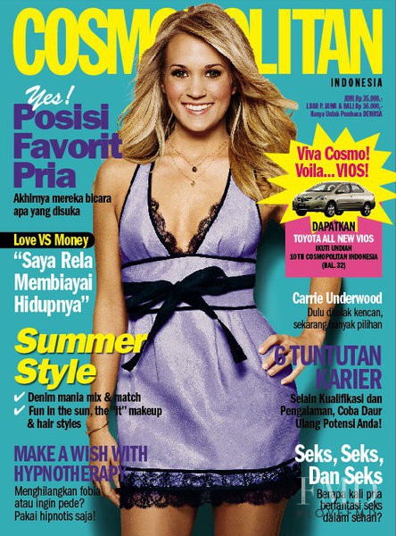 Carrie Underwood featured on the Cosmopolitan Indonesia cover from June 2007
