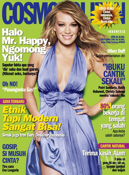 Hilary Duff featured on the Cosmopolitan Indonesia cover from April 2008