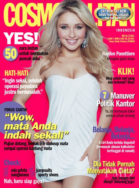 Hayden Panettiere featured on the Cosmopolitan Indonesia cover from May 2008