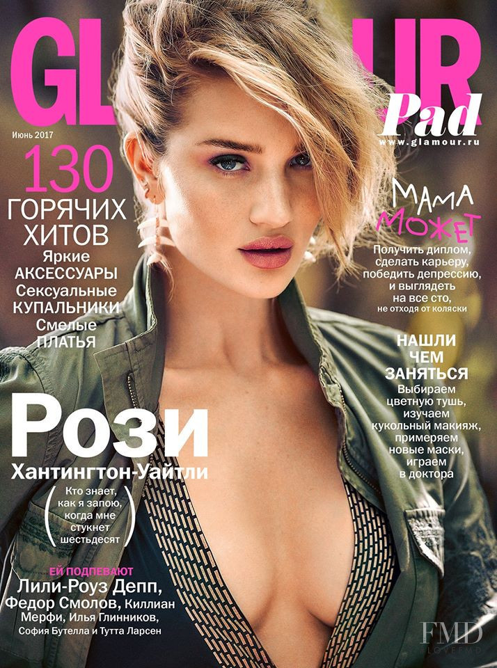 Rosie Huntington-Whiteley featured on the Glamour Russia cover from June 2017