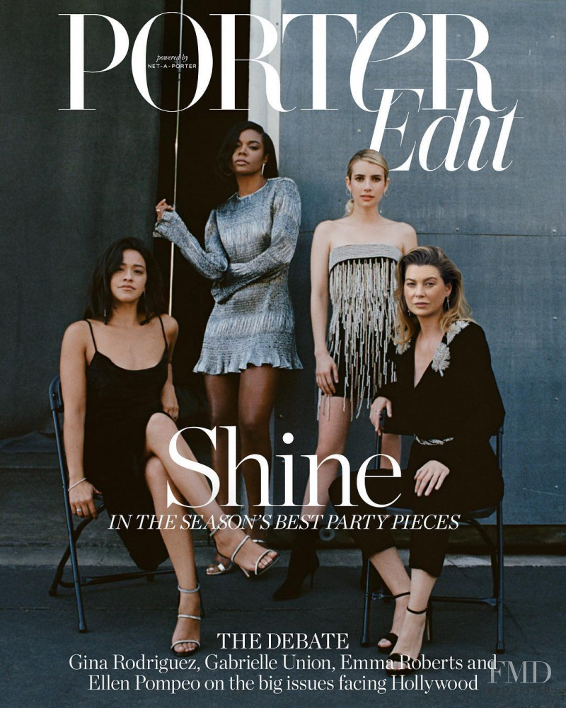 Gina Rodriguez, Gabrielle Union, Emma Roberts, Ellen Pompeo featured on the Net-A-Porter Magazine cover from November 2018