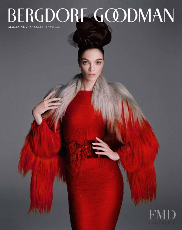 Mariacarla Boscono featured on the Bergdorf Goodman Magazine cover from September 2011