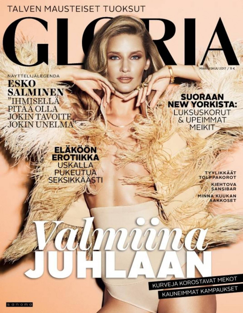 Linda Vojtova featured on the Gloria Finland cover from November 2017