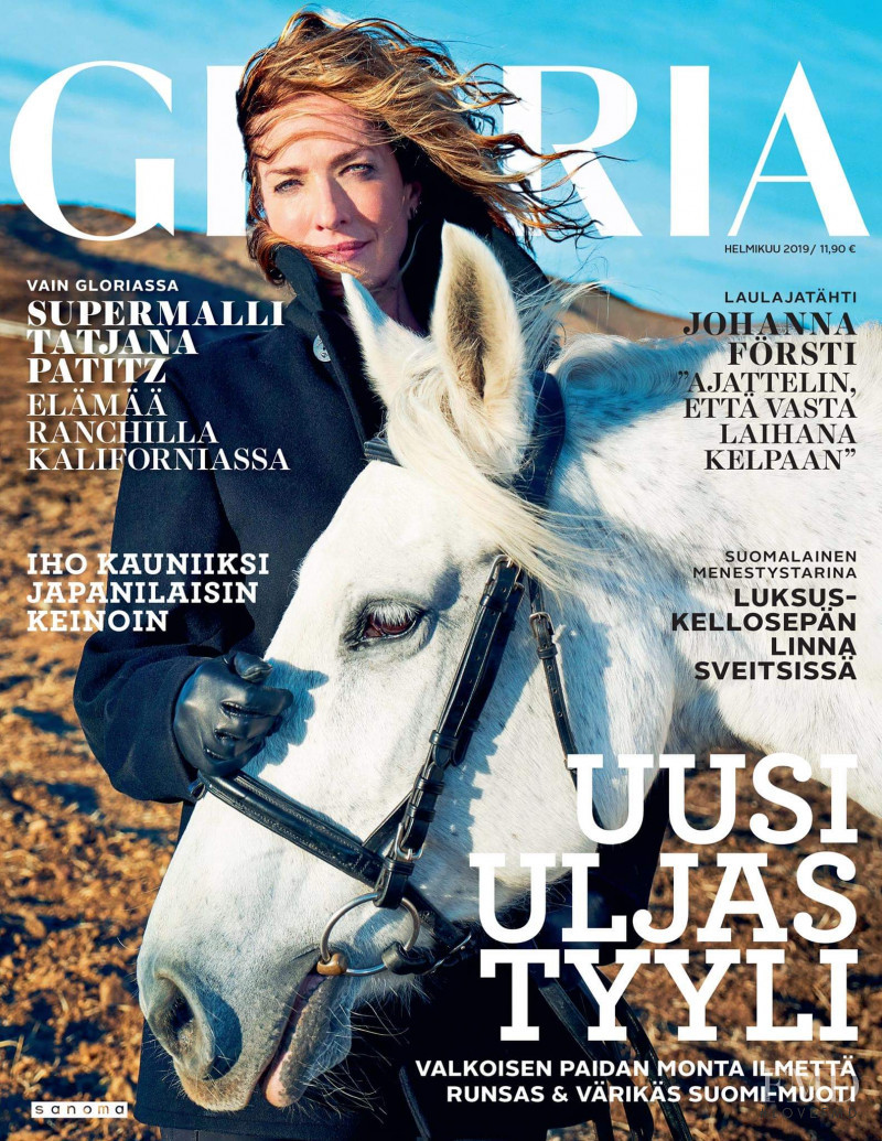 Tatjana Patitz featured on the Gloria Finland cover from February 2019