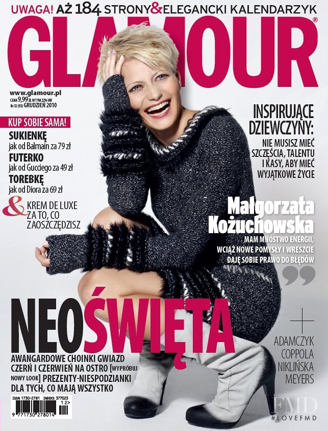 Malgorzata Kozuchowska featured on the Glamour Poland cover from December 2010