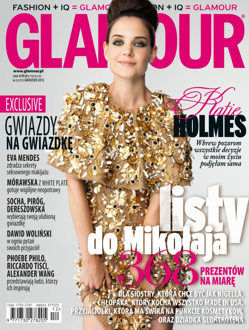 Katie Holmes featured on the Glamour Poland cover from December 2012