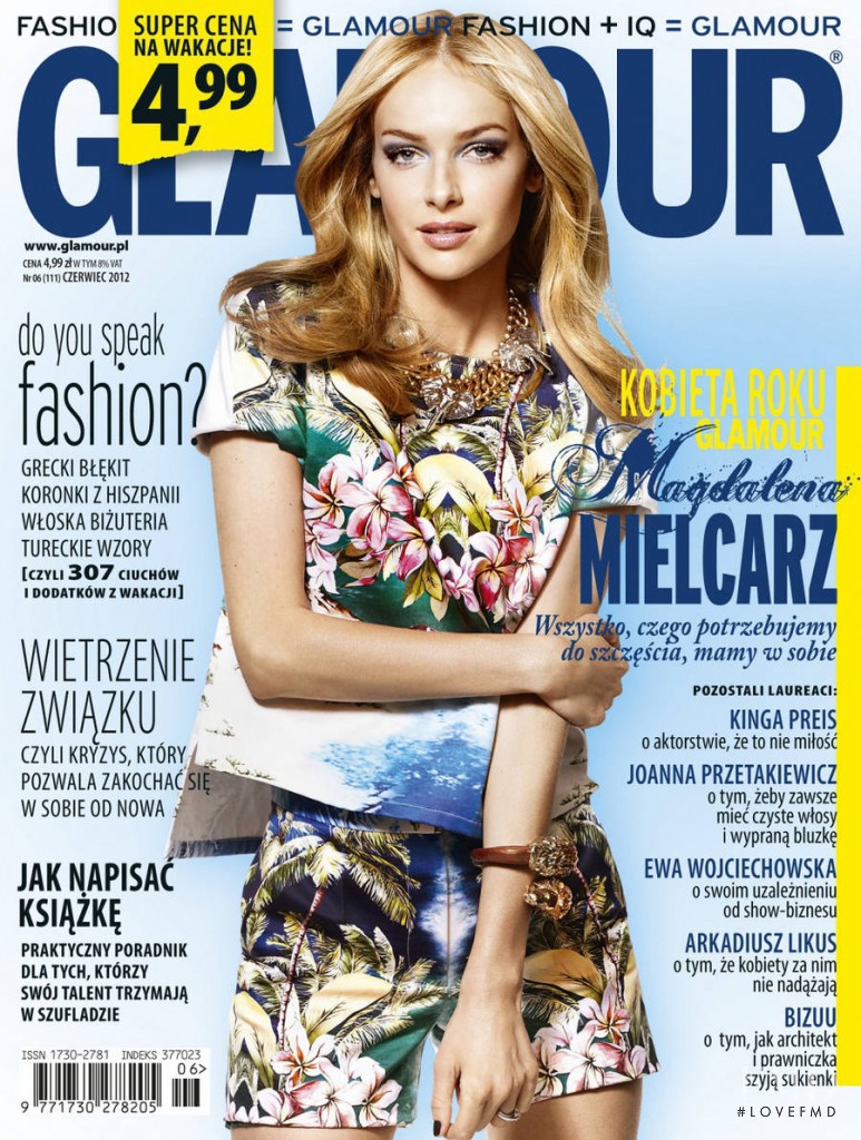 Magda Mielcarz featured on the Glamour Poland cover from June 2012