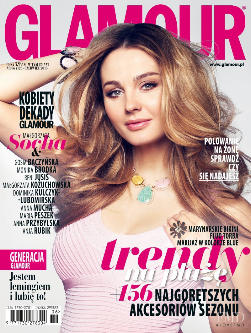 Malgorzata Socha featured on the Glamour Poland cover from June 2013