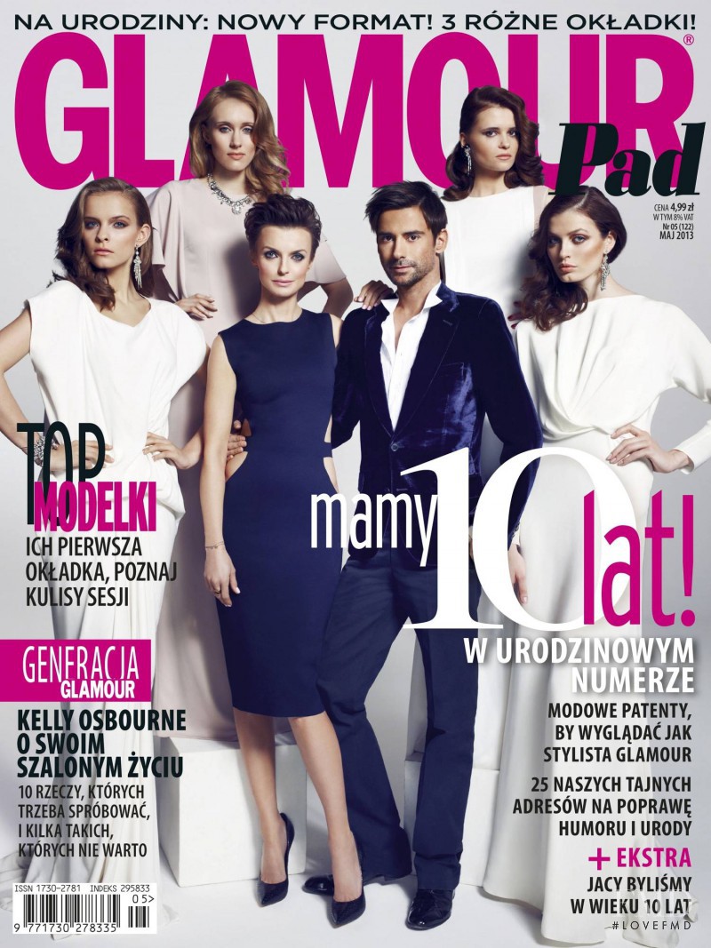 Marcin Tyszka, Aleksandra Krysiak, Marcela Leszczak, Katarzyna Sokolowska featured on the Glamour Poland cover from May 2013