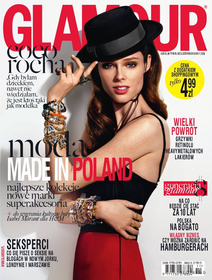 Coco Rocha featured on the Glamour Poland cover from November 2013