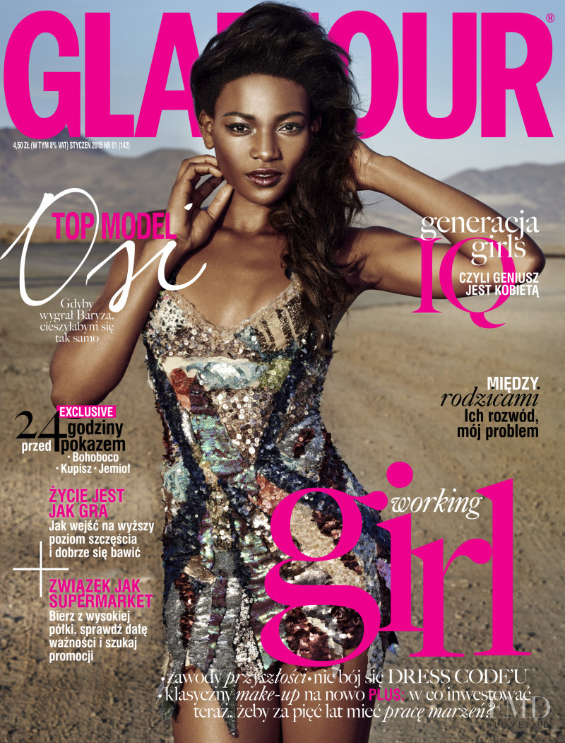 Osi Ugonoh featured on the Glamour Poland cover from January 2015
