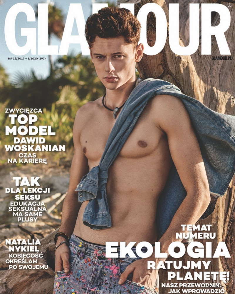 Dawid Woskanian featured on the Glamour Poland cover from December 2019