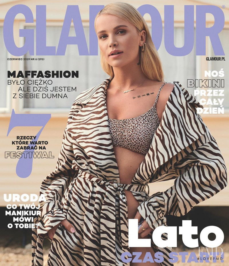 Julia Kuczynska featured on the Glamour Poland cover from June 2019