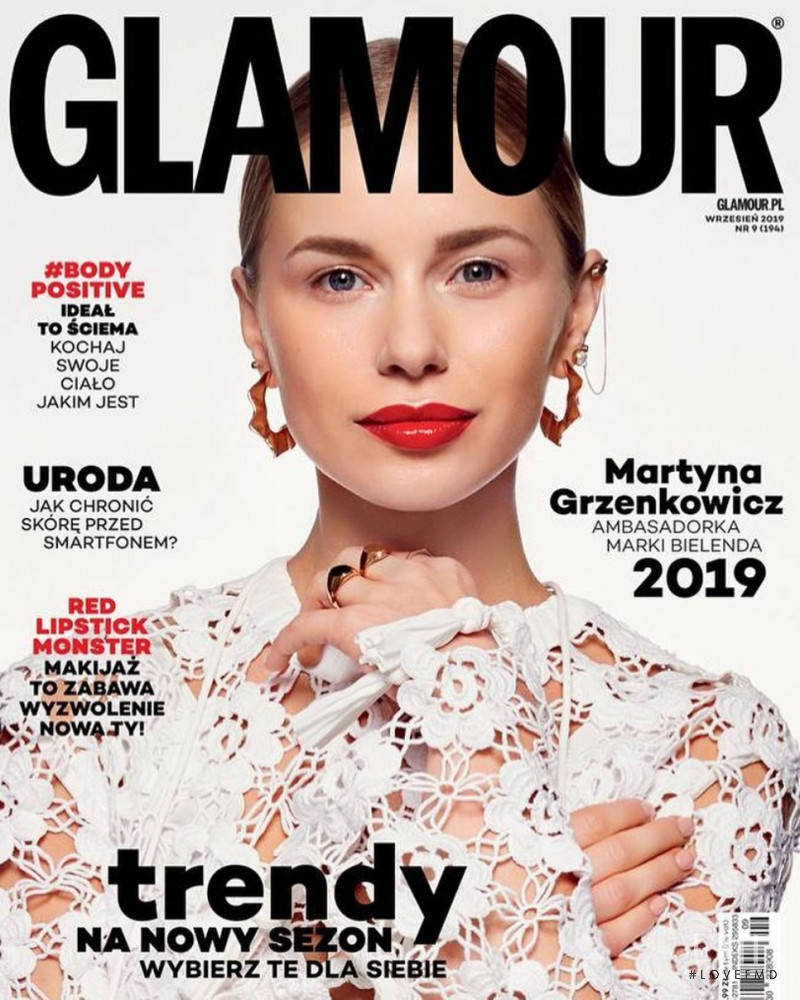 Martyna Grzenkowicz featured on the Glamour Poland cover from September 2019