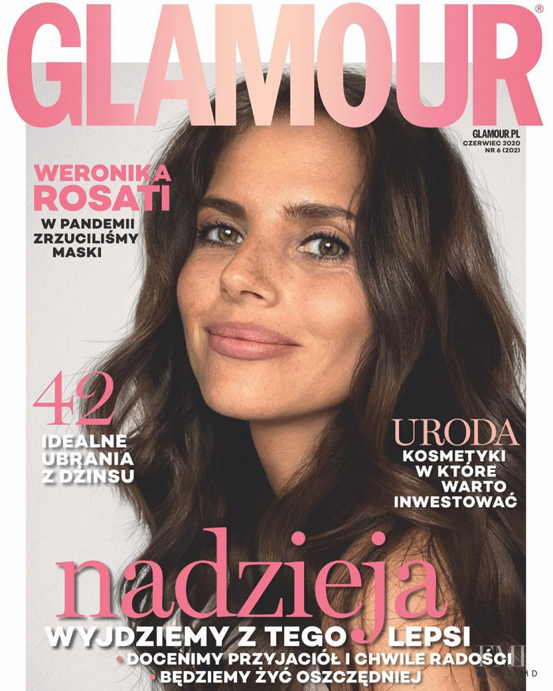 Weronika Rosati featured on the Glamour Poland cover from June 2020