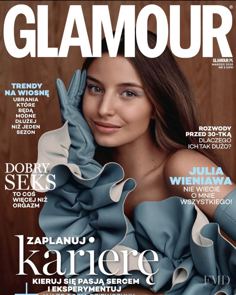 Julia Wieniawa-Narkiewicz featured on the Glamour Poland cover from March 2020