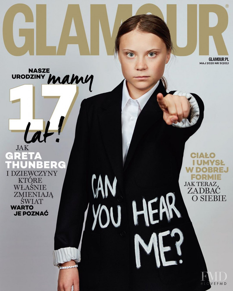 Greta Thunberg featured on the Glamour Poland cover from May 2020