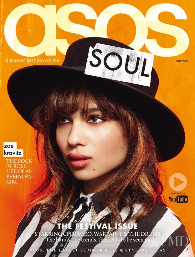 Zoe Kravitz featured on the asos cover from July 2011