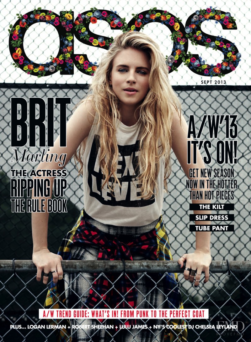 Brit Marling featured on the asos cover from September 2013