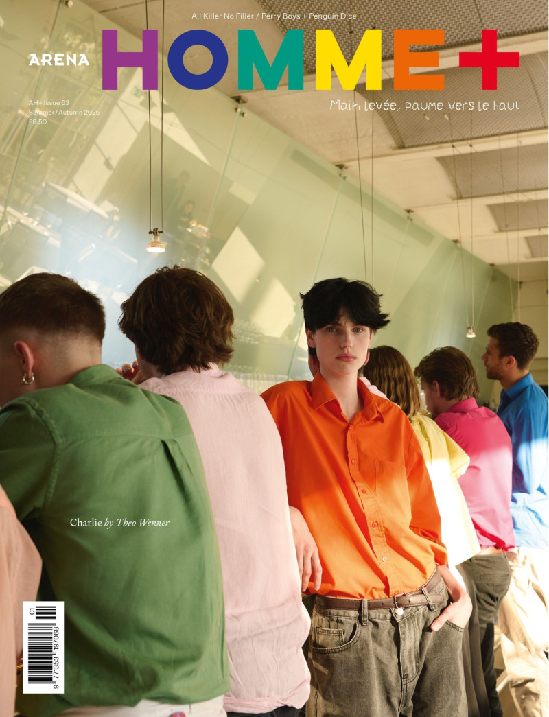 Charlie Jones featured on the Arena Homme + cover from May 2025