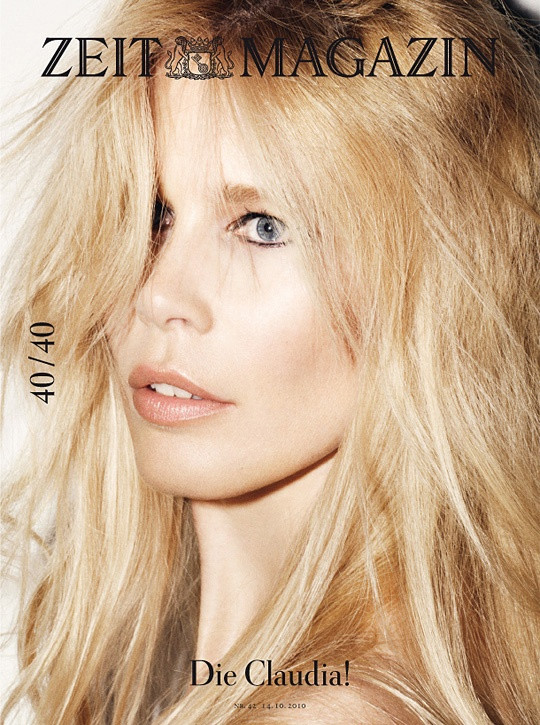 Claudia Schiffer featured on the Zeit Magazin cover from October 2010