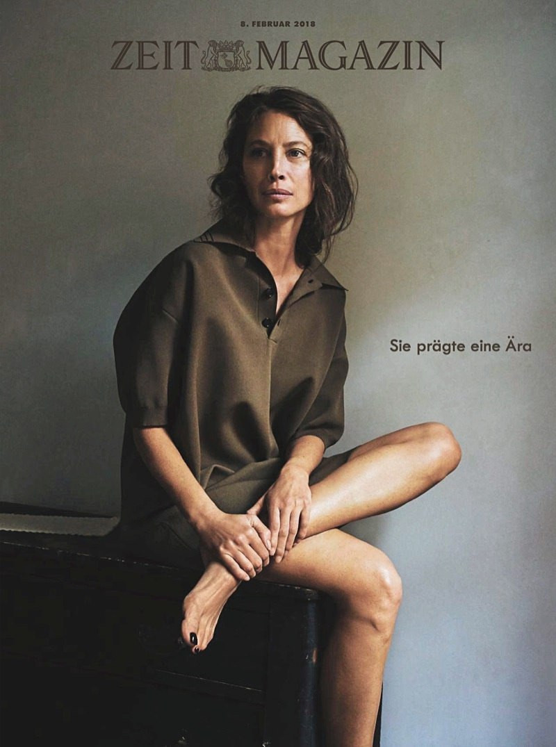 Christy Turlington featured on the Zeit Magazin cover from February 2018