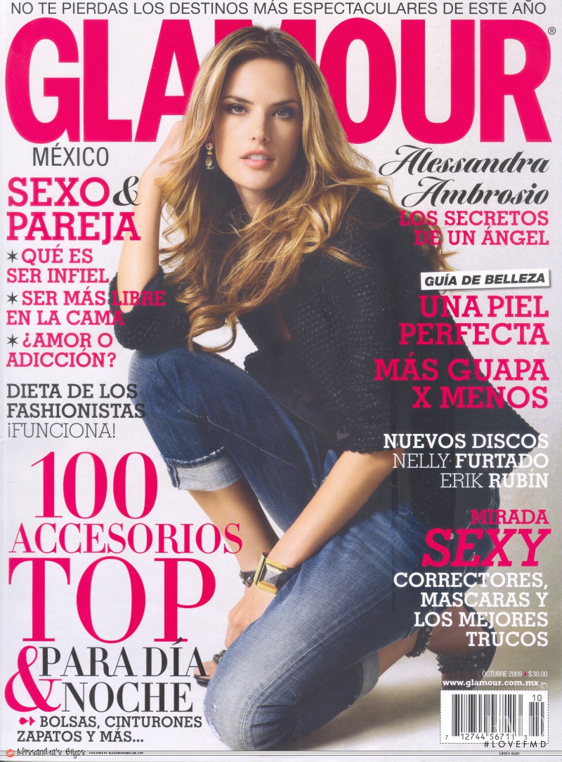 Alessandra Ambrosio featured on the Glamour Mexico cover from October 2009