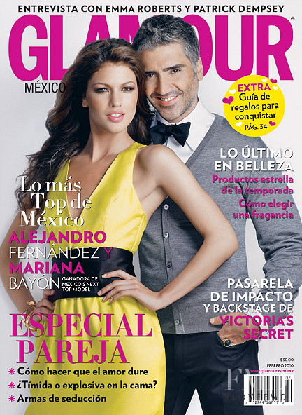 Mariana Bayon featured on the Glamour Mexico cover from February 2010