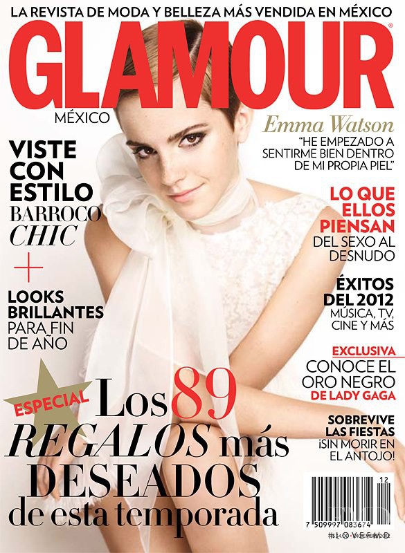 Emma Watson featured on the Glamour Mexico cover from December 2012