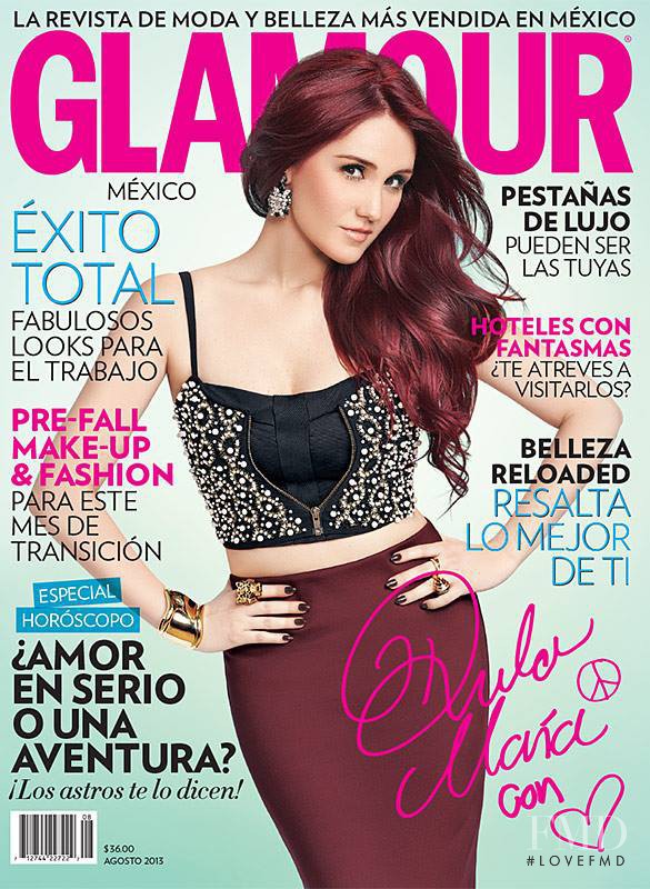 Dulce Maria featured on the Glamour Mexico cover from August 2013