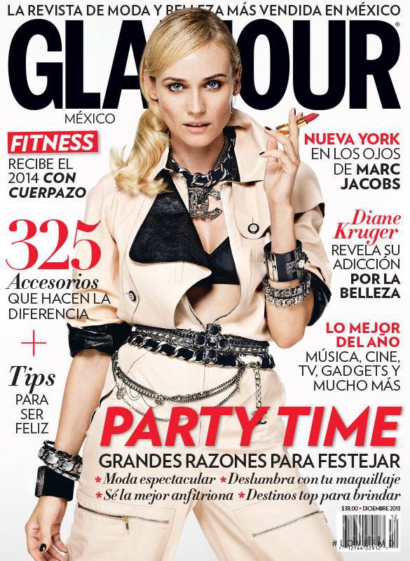 Diane Heidkruger featured on the Glamour Mexico cover from December 2013