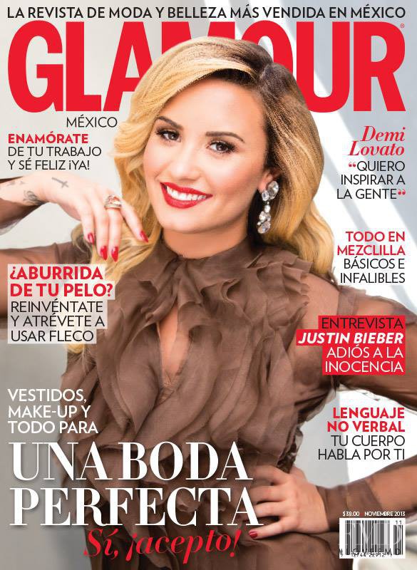 Demi Lovato featured on the Glamour Mexico cover from November 2013
