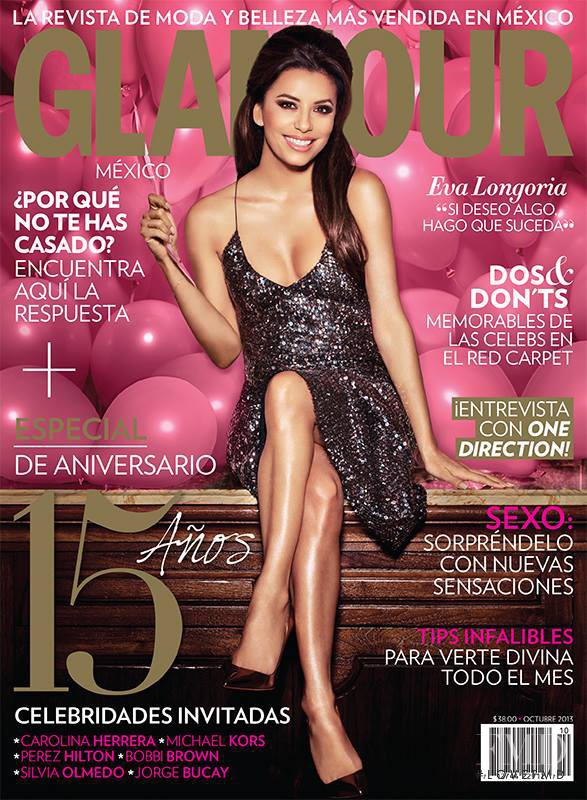 Eva Longoria featured on the Glamour Mexico cover from October 2013