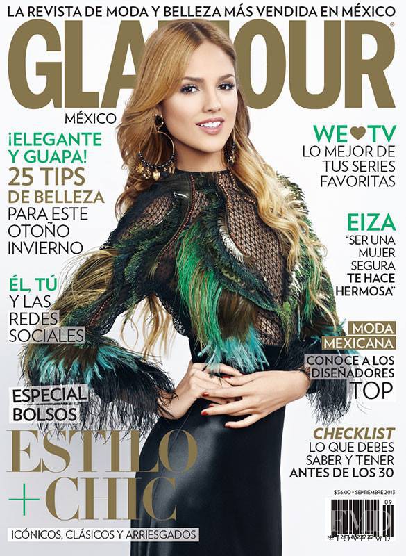 Eiza Gonzalez featured on the Glamour Mexico cover from September 2013